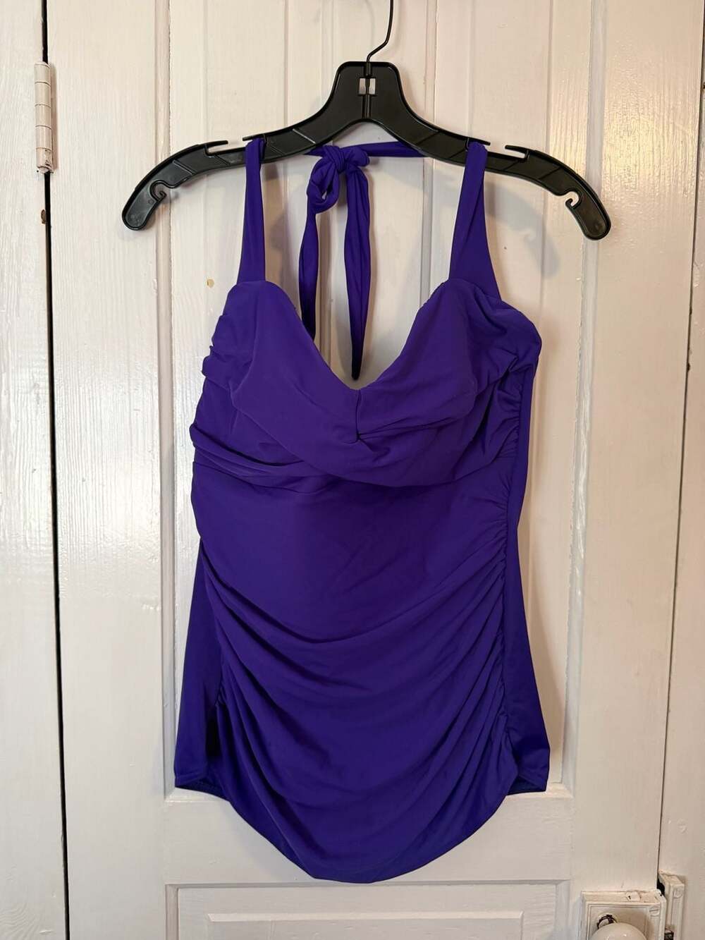 Miraclesuit Purple Twist-Front Halter One-Piece Swimsuit US 12